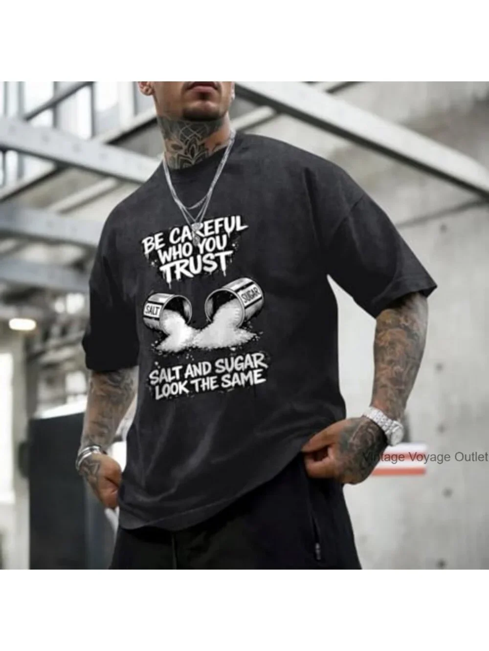Oversized Graphic Tee Vintage Wash Cotton Streetwear Tee Men's Y2K Grunge Funny